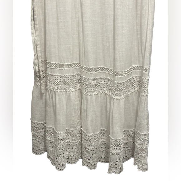 TALBOTS WHITE FULLY LINED COTTON 100% EYELET SLEEVELESS DRESS SIZE 4 - Picture 5 of 16